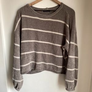 chenille striped sweater